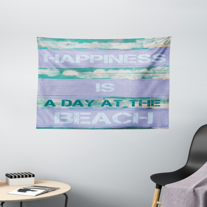 Happiness is Beach Day Wide Tapestry