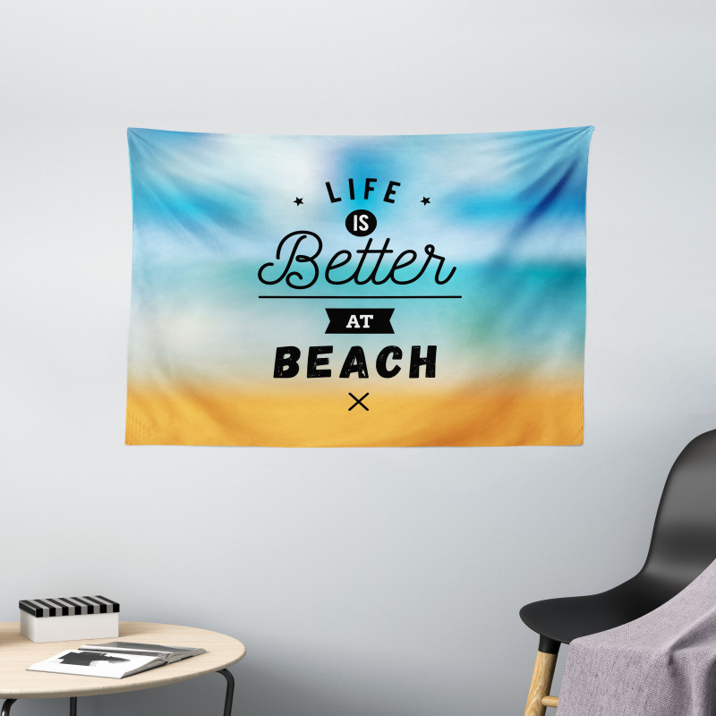 Life is Better Beach Wide Tapestry