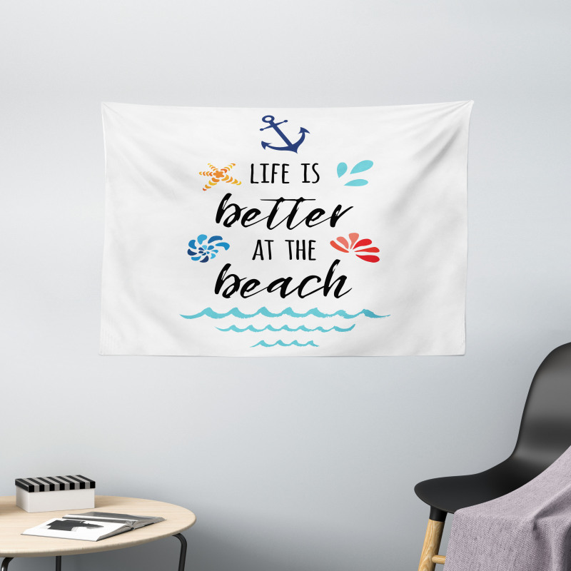 Travel Anchor Wave Wide Tapestry