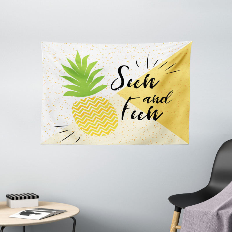 Sun and Fun Pineapple Wide Tapestry