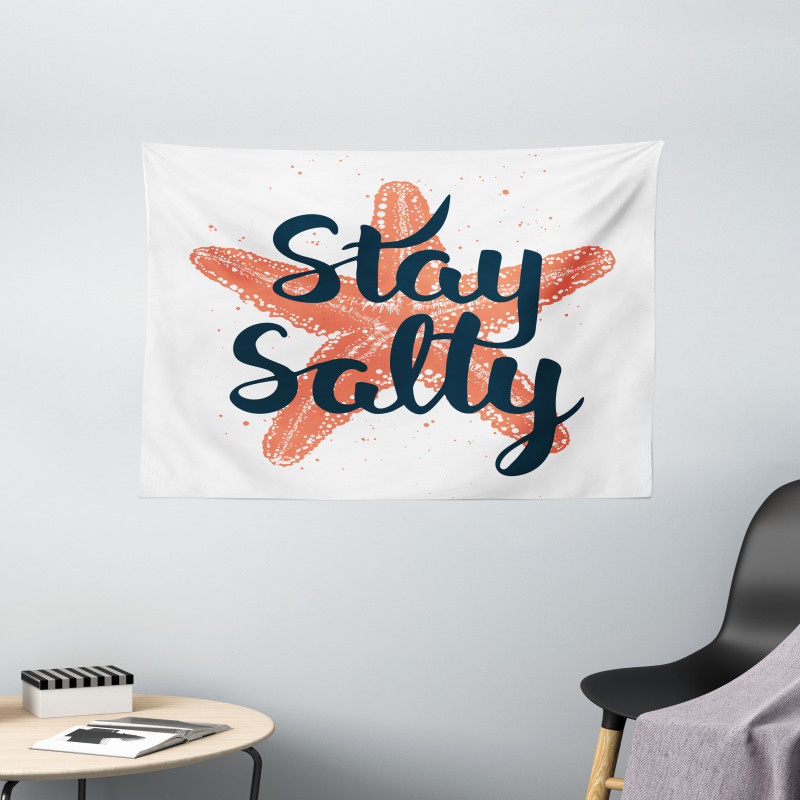 Stay Salty Starfish Wide Tapestry