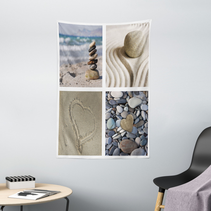 Sand and Pebbles Collage Tapestry