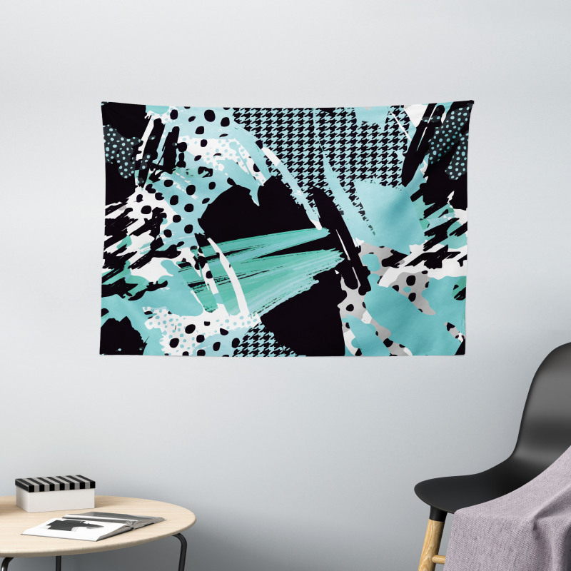 Expressive Ink Pattern Wide Tapestry