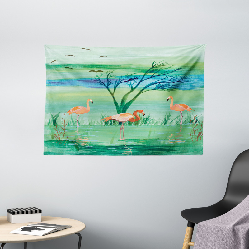 Nature and Birds Wide Tapestry