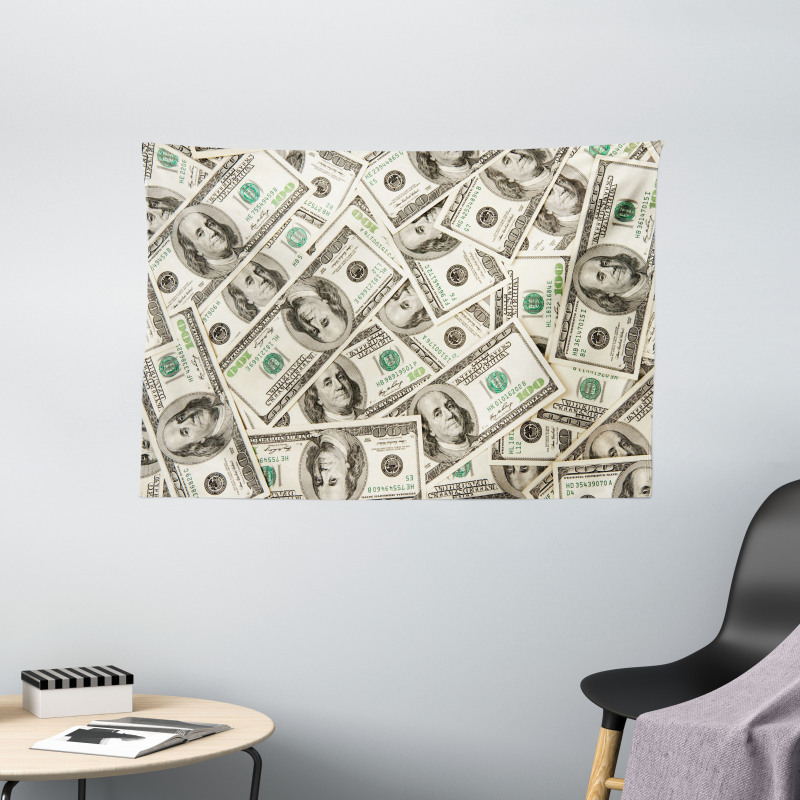 Ben Franklin Portrait Wealth Wide Tapestry