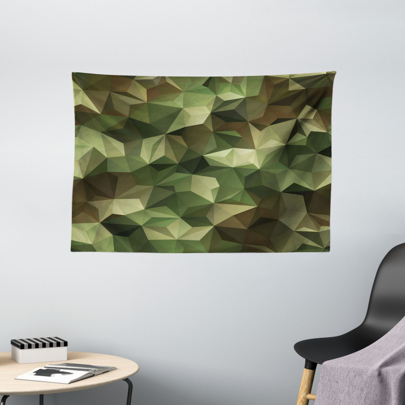 Angular Polygon Design Wide Tapestry