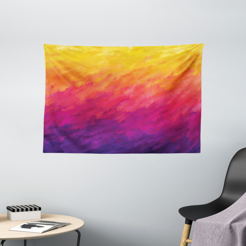 Watercolor Style Ombre Wide Tapestry