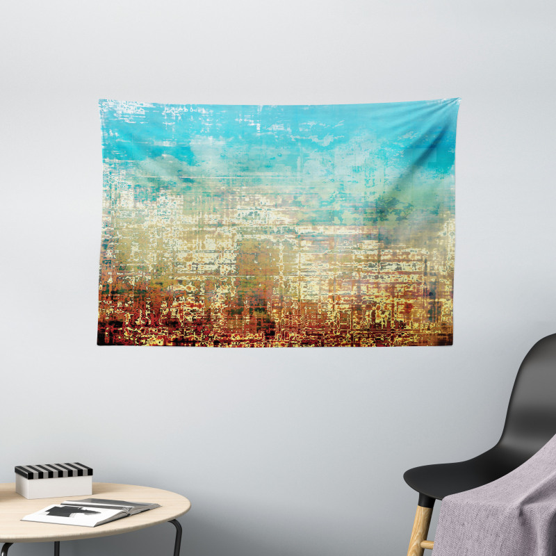 Grunge Contemporary Art Wide Tapestry