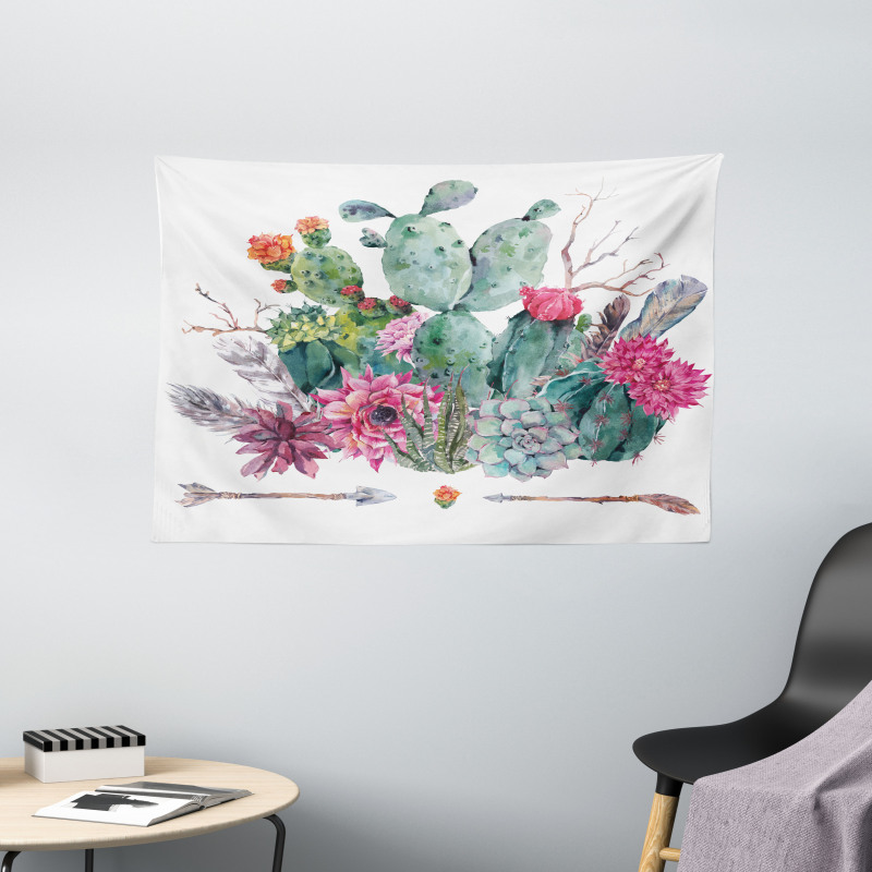 Bouquet in Boho Style Arrow Wide Tapestry