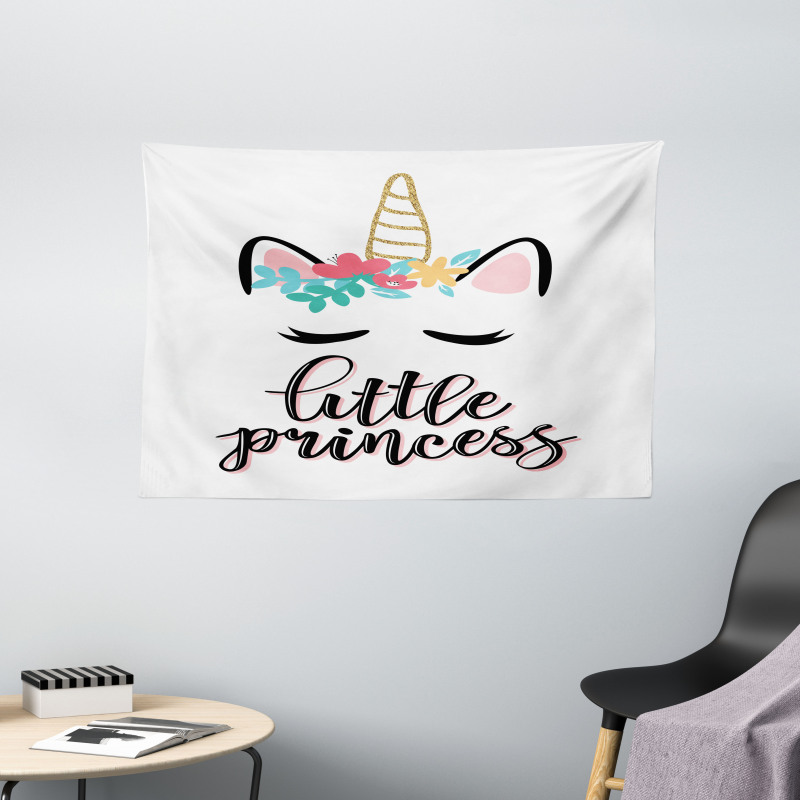 Little Princess Phrase Girly Wide Tapestry