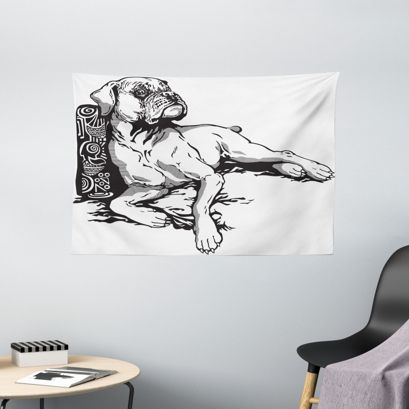 Animal Tribal Elements Wide Tapestry