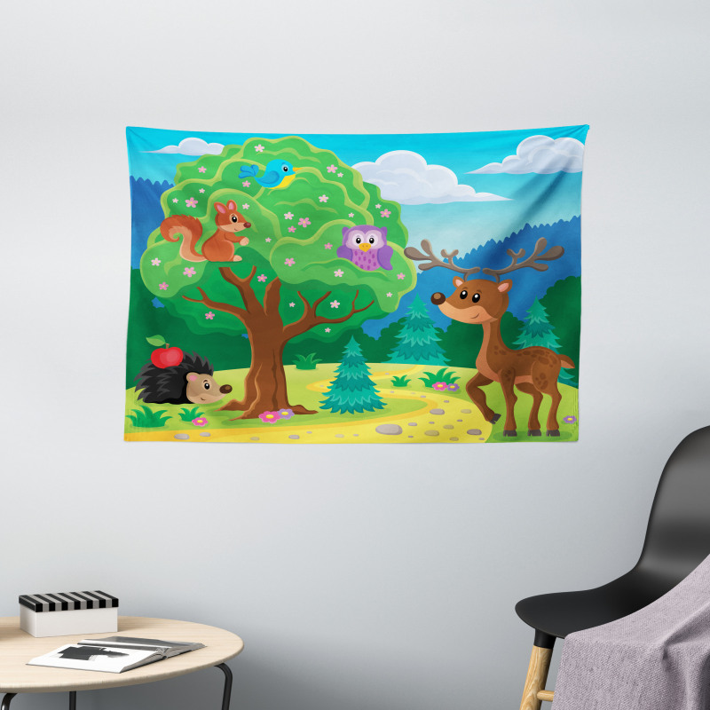 Funny Animals Wildlife Wide Tapestry