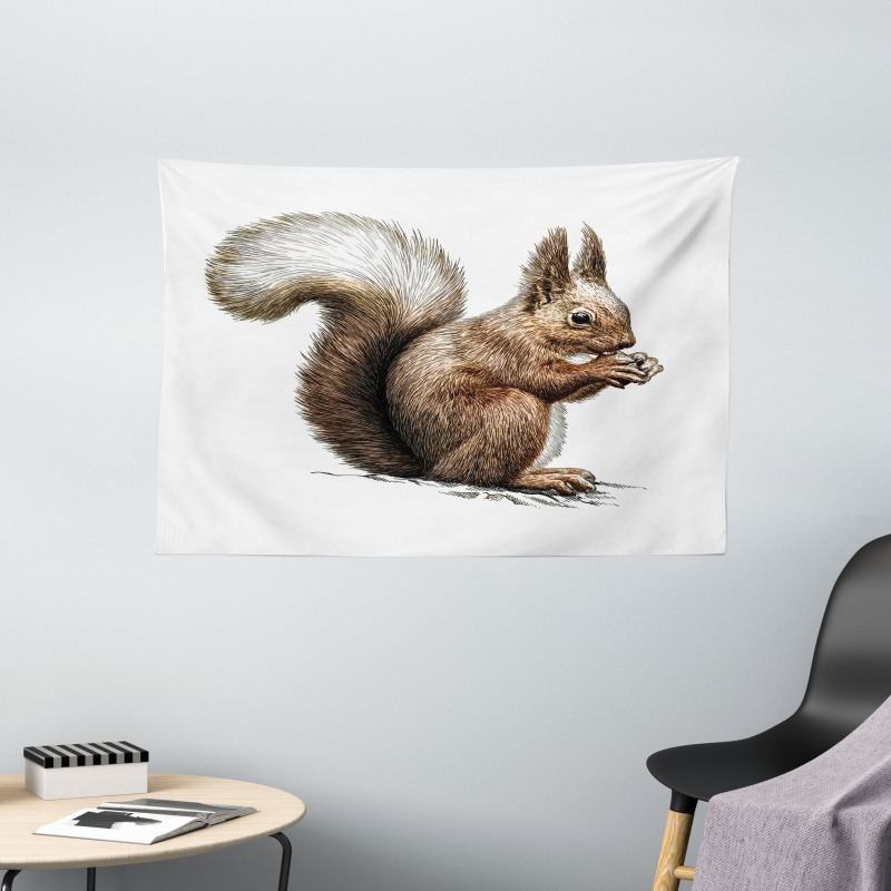 Sketch Artwork Wildlife Wide Tapestry