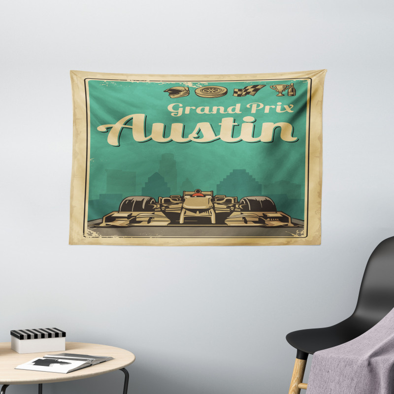 Grand Prix Texas Racing Car Wide Tapestry