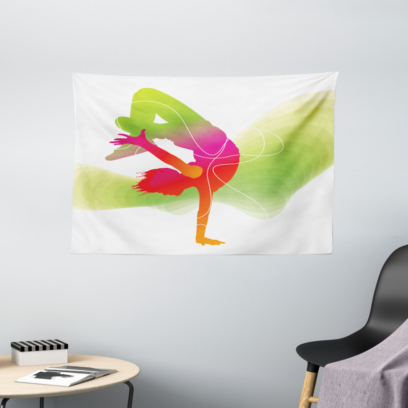 Colorful Sporty Theme Wide Tapestry