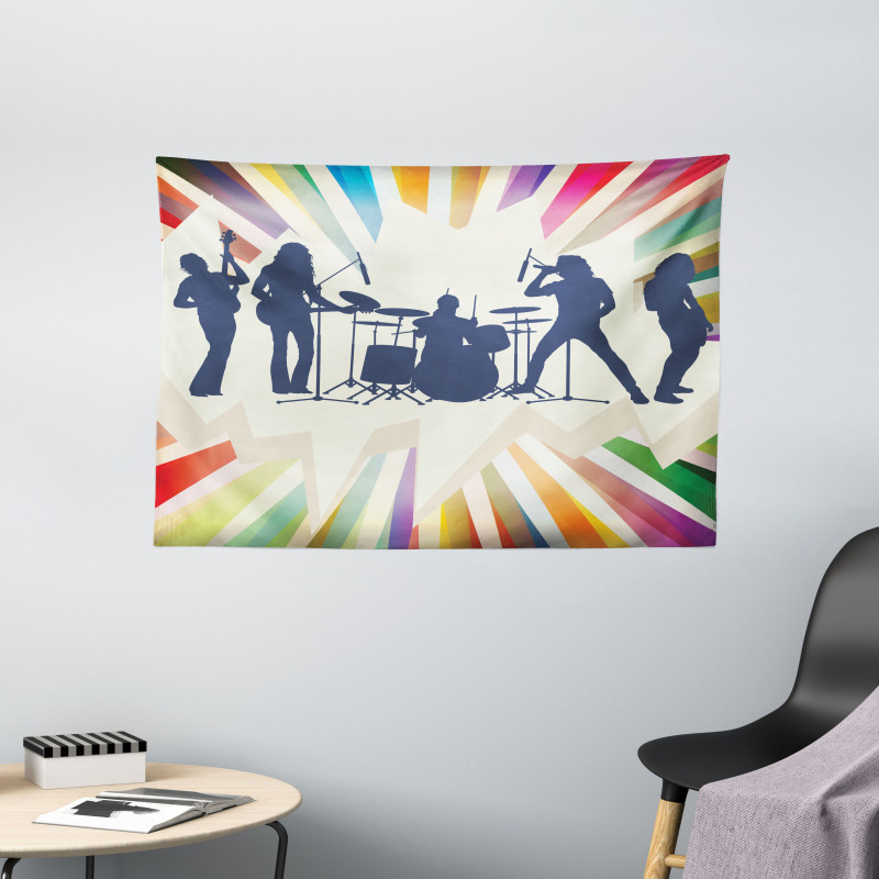 Rock Band 80s Hairstyle Music Wide Tapestry