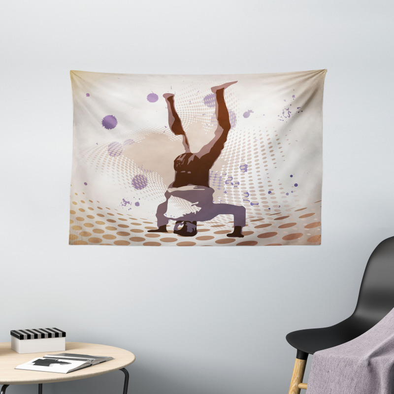 Pop Art Vintage Retro Style Wide Tapestry