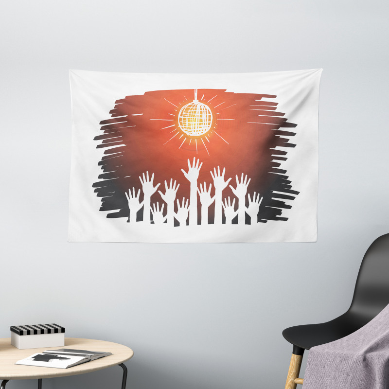 Party Night Club Fun Concept Wide Tapestry