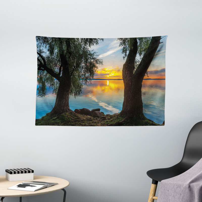 Sunrise over the Lake Wide Tapestry