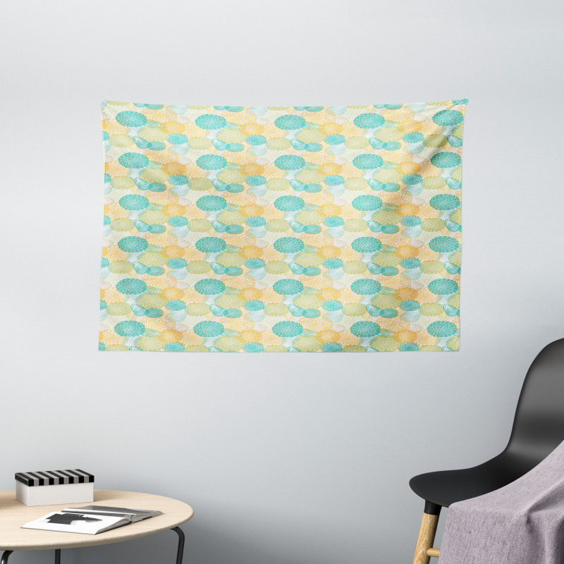 Silhouette Petals Nature Wide Tapestry