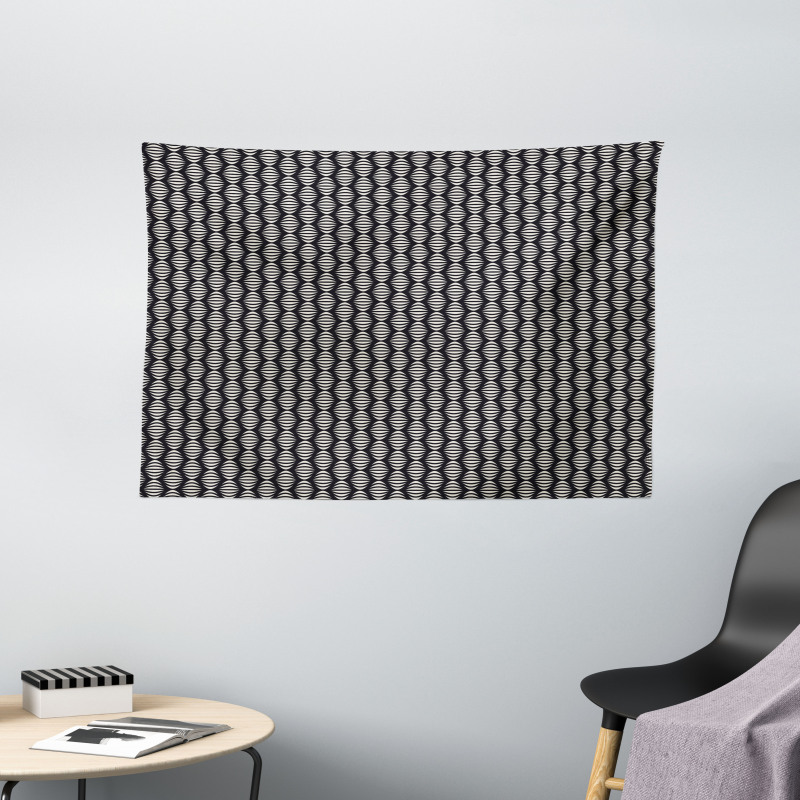 Geometric Striped Design Wide Tapestry