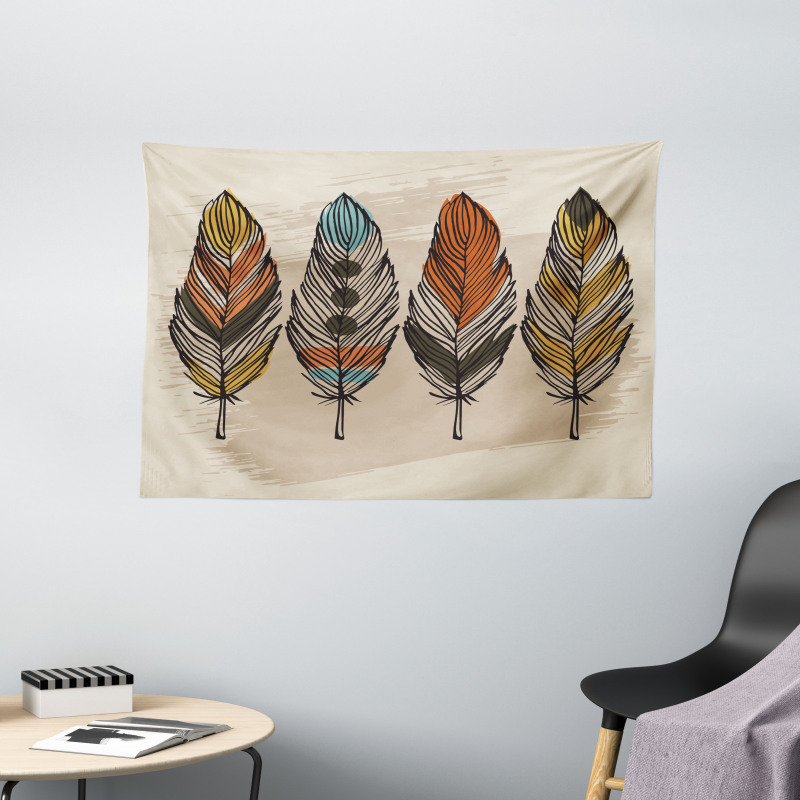 Hand Drawn Quills Native Wide Tapestry