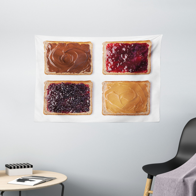 Breafast Toast Design Wide Tapestry