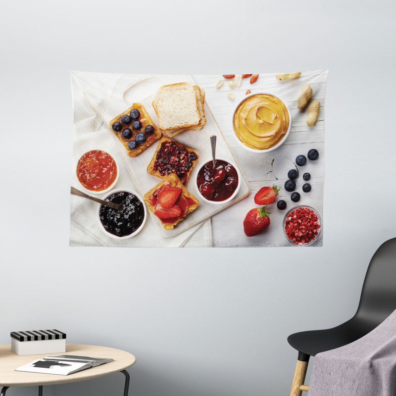 Sandwiches on White Wide Tapestry