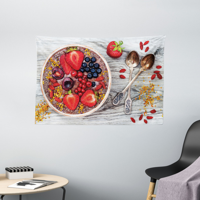 Breakfast Foods Bowl Wide Tapestry