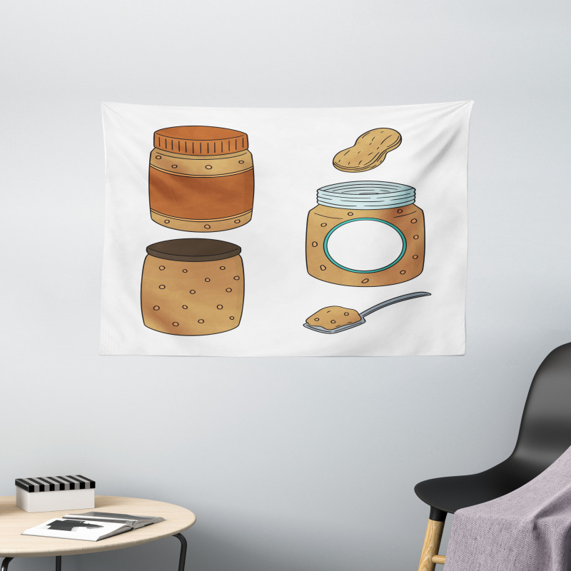 Food in a Jar Pattern Wide Tapestry