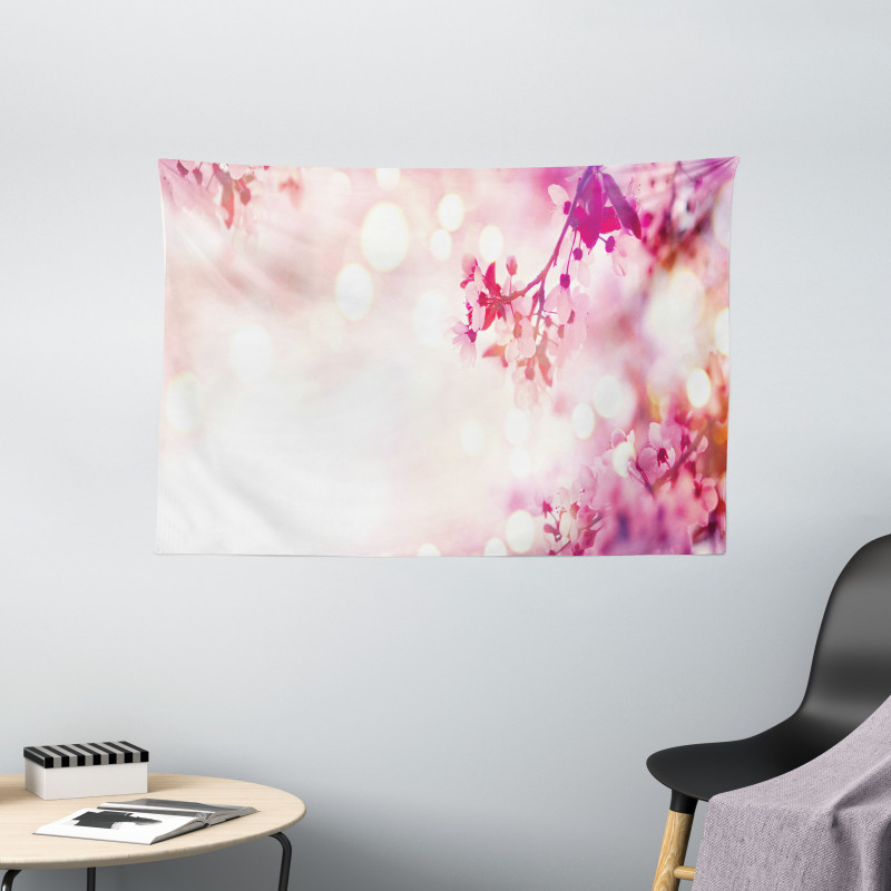 Japan Tree Design Wide Tapestry