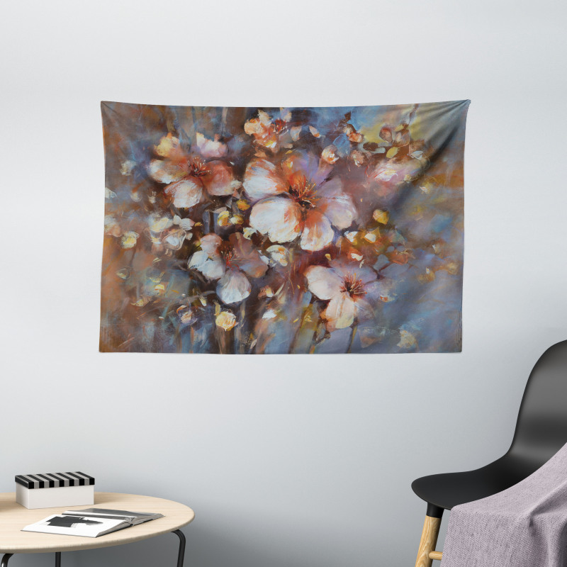 Oil Painting Cherry Wide Tapestry