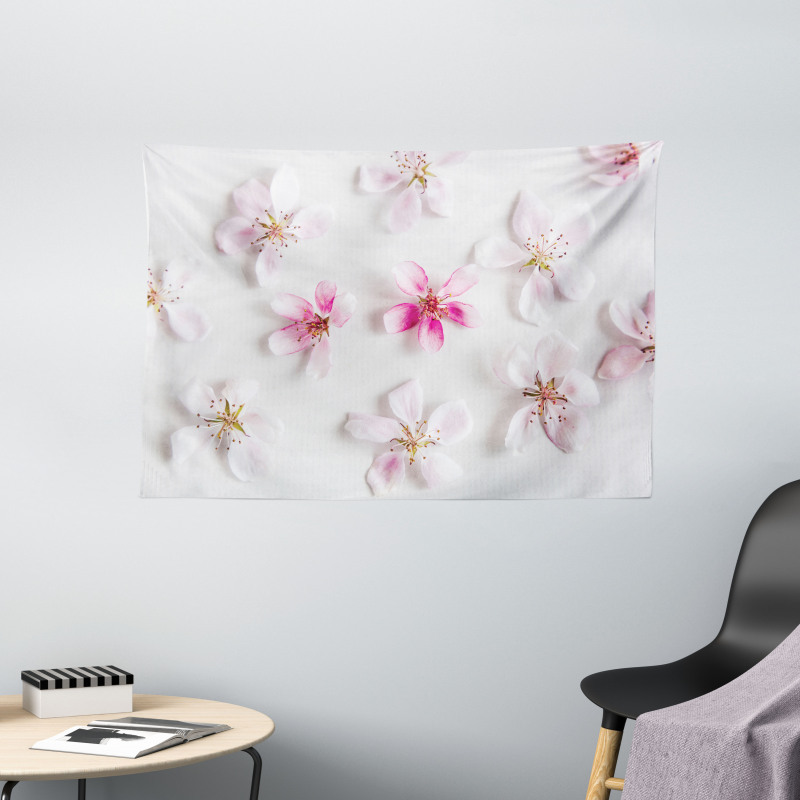 Sakura Petals Love Wide Tapestry