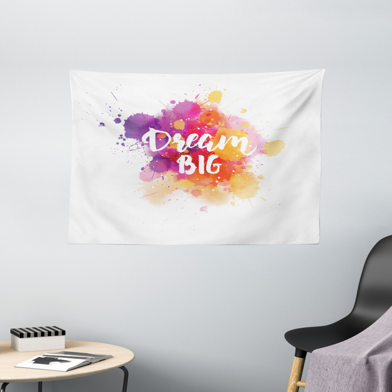 Modern Dream Big Calligraphy Wide Tapestry