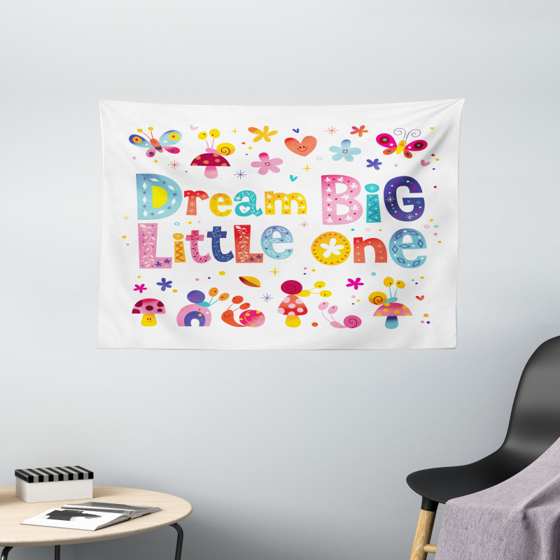 Little Words Composition Wide Tapestry