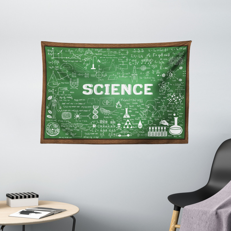 Science Word on Chalkboard Wide Tapestry