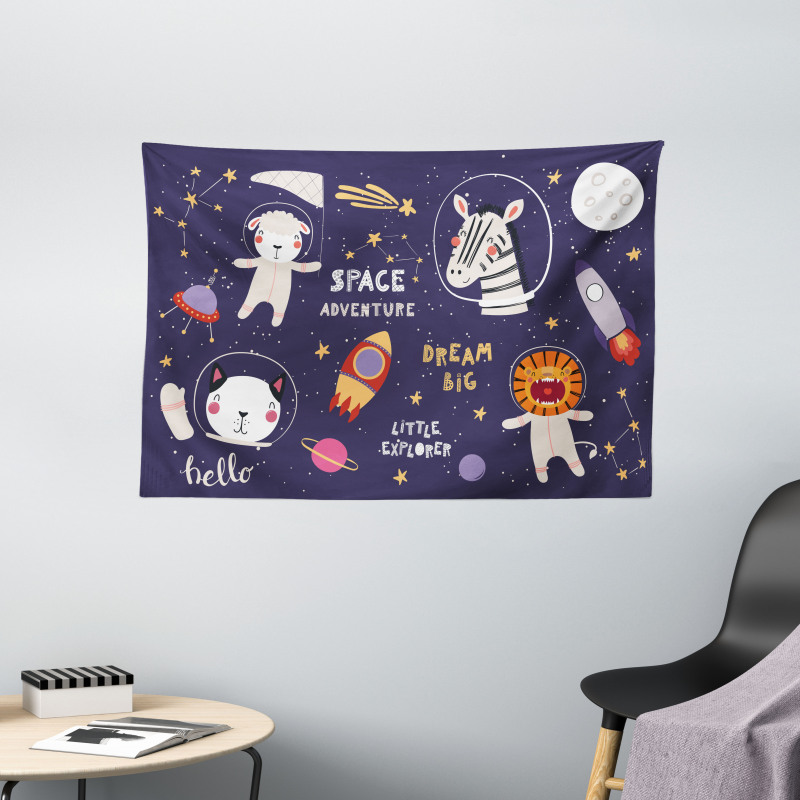 Animal Astronaut Wide Tapestry