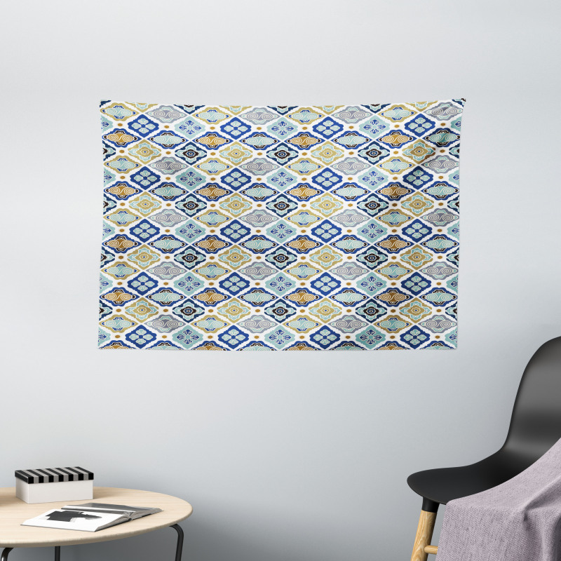 Pattern with Swirls Wide Tapestry