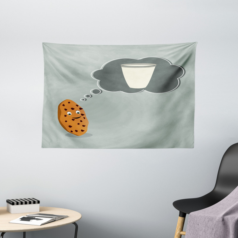 Cookie Dreaming of Milk Wide Tapestry