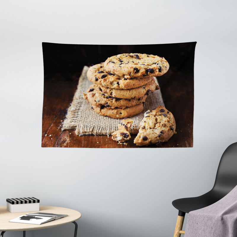 Stacks of Baked Doughy Goods Wide Tapestry