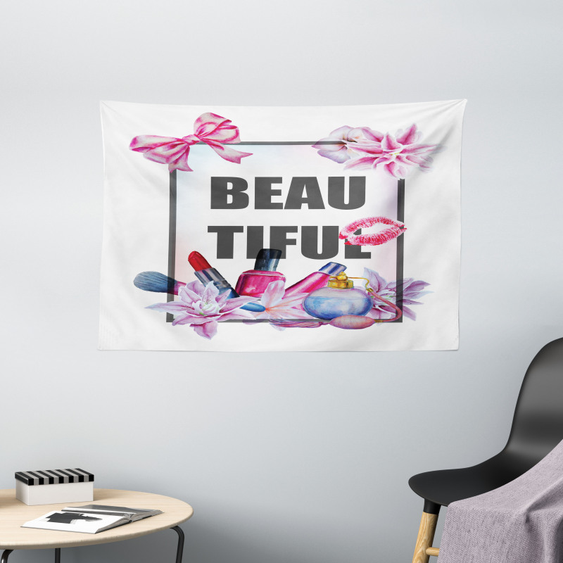 Text in Frame Wide Tapestry