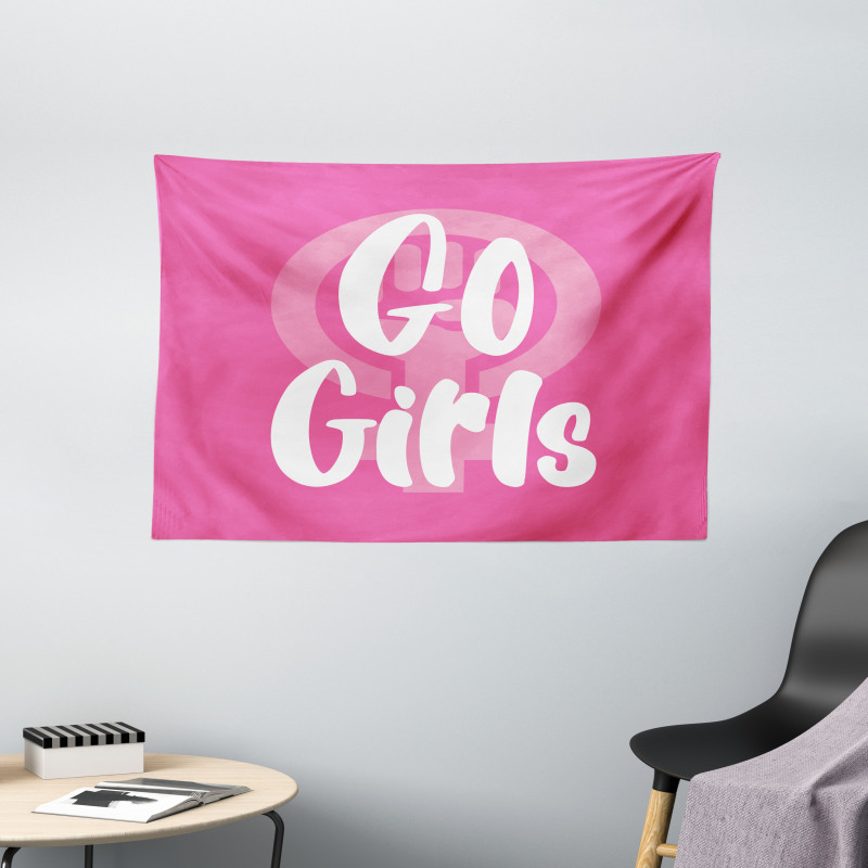 Go Girls Text in Bold Wide Tapestry