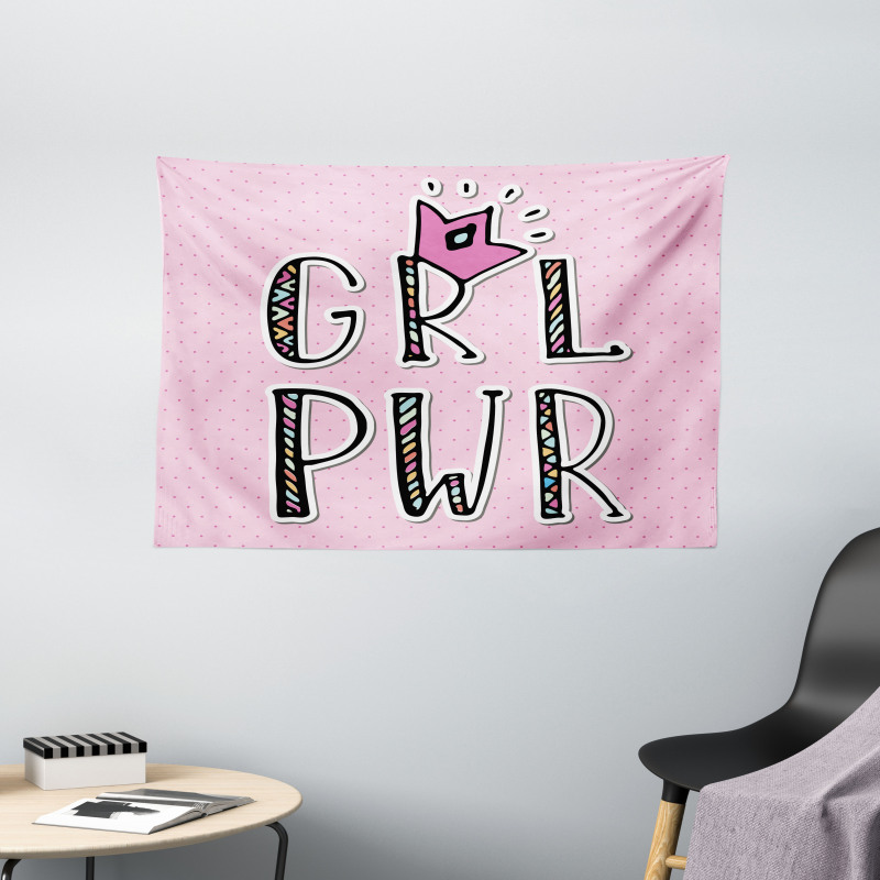 Girl Power in Ornate Wide Tapestry