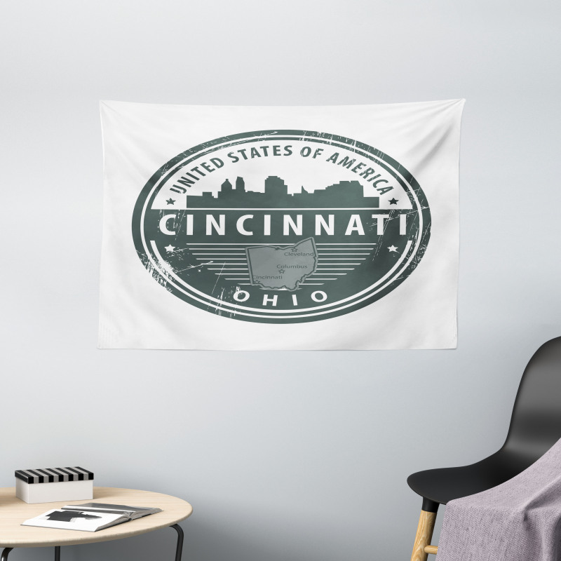 Aged America Emblem Ohio Wide Tapestry