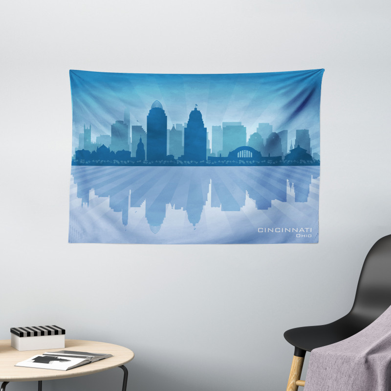 Reflection Cityscape Wide Tapestry