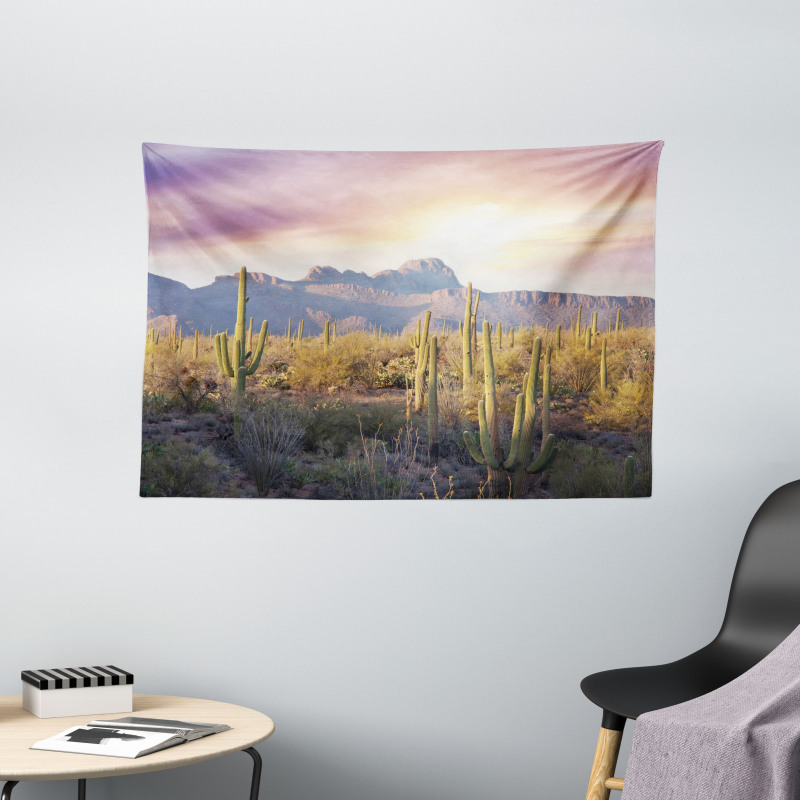 Saguaro Cactus and Mountain Wide Tapestry