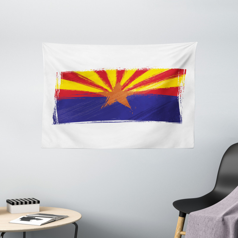 Grunge Design State Flag Wide Tapestry