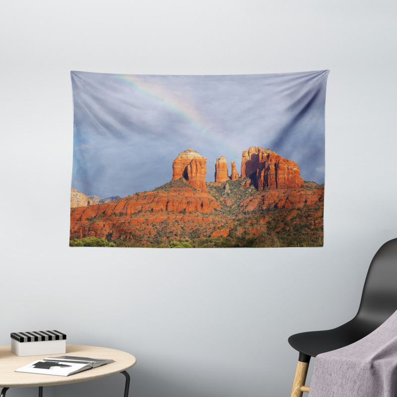 Rainbow Above Grand Canyon Wide Tapestry