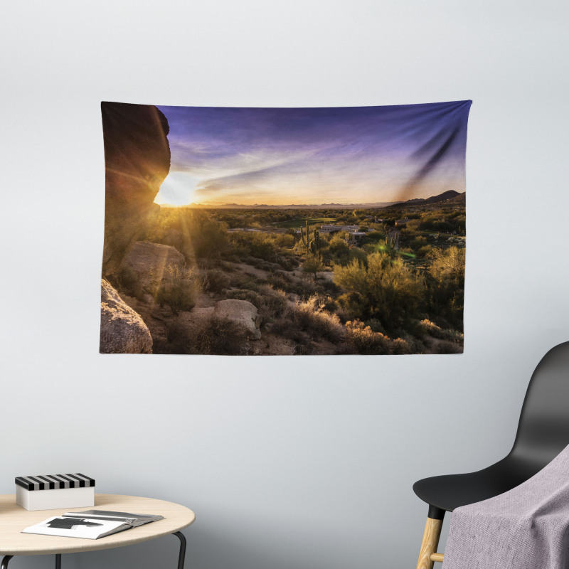 Scenic Sunrise Sandstones Wide Tapestry