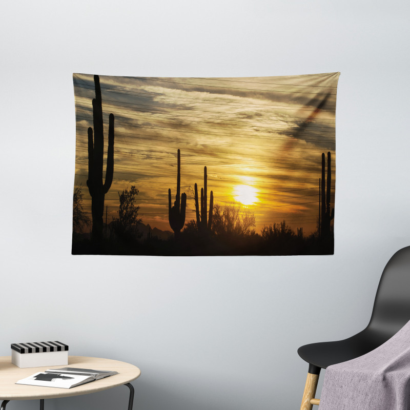 Horizon Skyline and Cactus Wide Tapestry